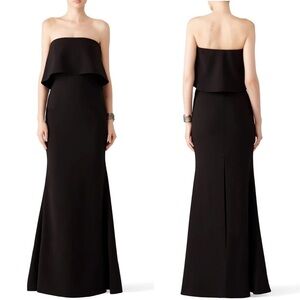 Likely "driggs" strapless gown in black